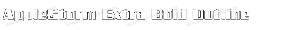 AppleStorm Extra Bold Outline Italic字体转换